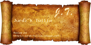 Jurák Tullia névjegykártya